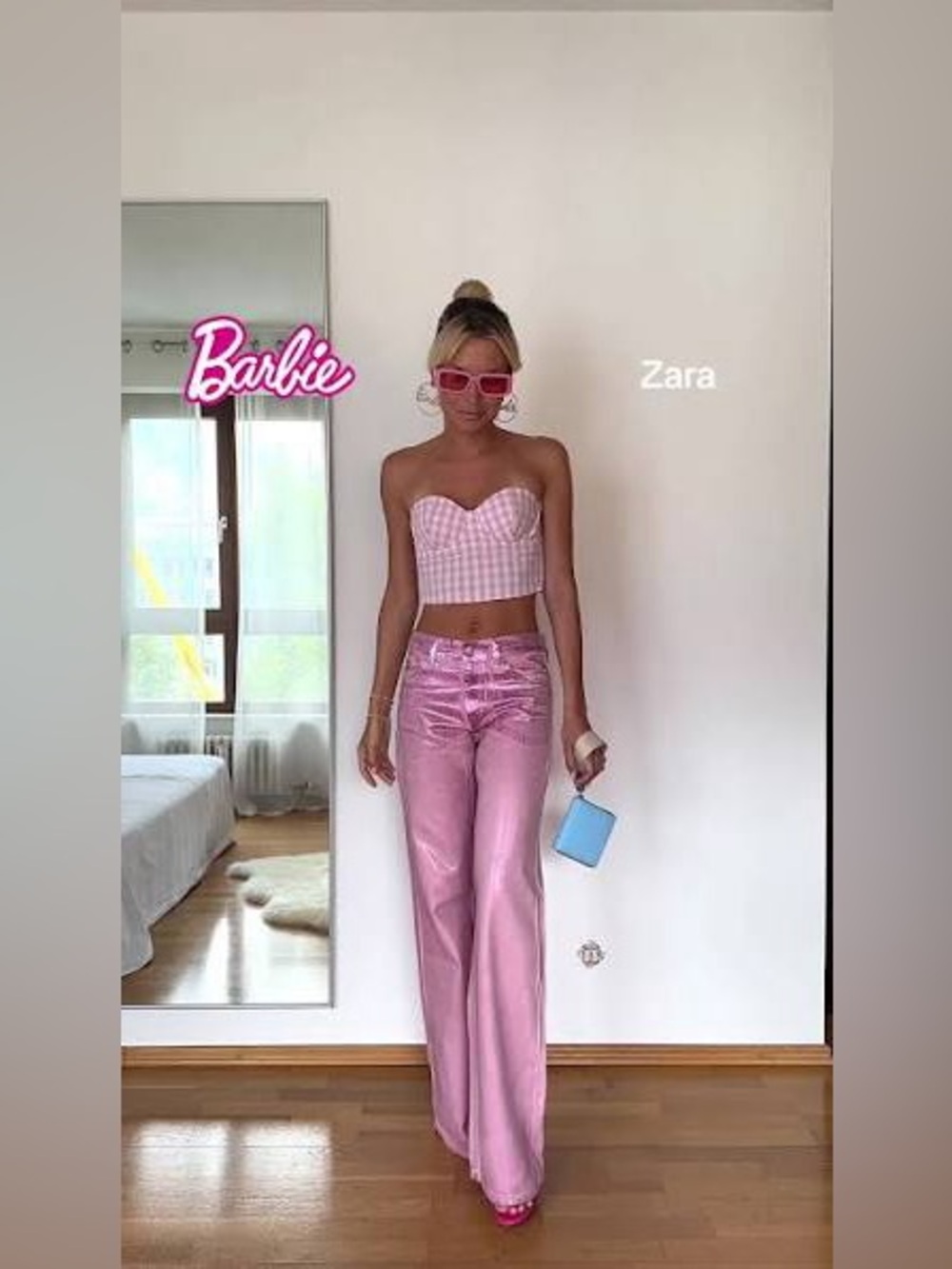 Zara Barbie Pink Metallic Pants Zara X Barbie Collection Sz 2 x 33 Women’s